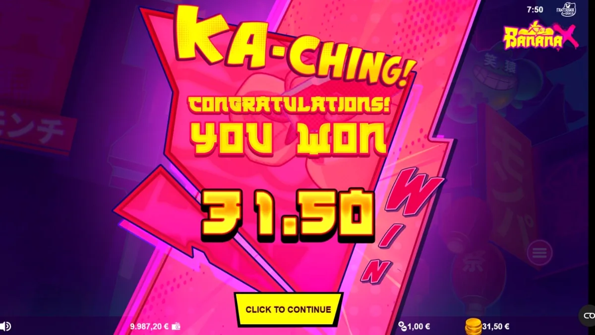 Tampilan visual neon dan karakter influencer dalam slot Banana X